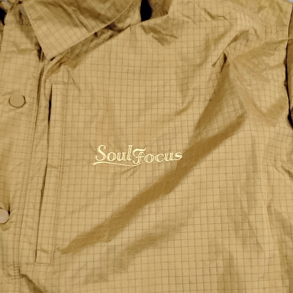 Hoka One One Outtrail SoulFocus Mens XL Fleece Lined Ripstop Jacket Tan Pink - Picture 3 of 12